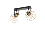 Lampor - EGLO SAMBATELLO spotlight 2L black/brushed brass - 900383