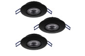 Lampor - EGLO ZUJAR Recessed spotlight Ø90 340lm 3-pack black - 75764