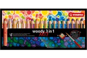 Hobby Tillbehör - STABILO woody Arty 3 in 1 cardboard wallet of 18 pens incl. a sharpener - 208543