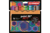 Hobby Tillbehör - STABILO ® point 88® fineliner Arty cardboard wallet of 24 colors - 201089