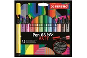 Hobby Tillbehör - STABILO Pen 68 Max Arty wallet of 12 pens - 204092