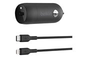 Mobile - Adapters & Chargers - Belkin BoostCharge 30W USB-C Car Charger + USB-C to Lightning cable - CCA004BT1MBK-B5