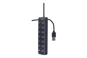 USB Hub - Gembird - hub - with switches black - 7 ports USB Hub - USB 3.2 - 7 porte - Svart - UHB-U3P7P-01