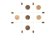 Trädgårdsspel - Tic-Tac-Toe 90 x 90 cm Grey/Brown Rubberwood - 26932