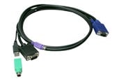 KVM cable - LevelOne ACC-3202 - keyboard / video / mouse (KVM) cable kit - HD-15 (VGA) to USB PS/2 HD-15 (VGA) - 3 m - ACC-3202