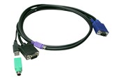 KVM cable - LevelOne ACC-3203 - keyboard / video / mouse (KVM) cable kit - HD-15 (VGA) to USB PS/2 HD-15 (VGA) - 5 m - ACC-3203