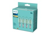 Glödlampor - Philips LED-glödlampa Classic Candle 4,3W/827 (40W) Clear 4-pack E14 - 929001889793