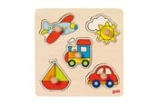Pusselspel - Goki Wooden Stud Puzzle Vehicles Trä - 57547