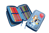 Skoltillbehör - Euromic Bluey 2-compartment filled pencil case A6 noteboo - 048208516-RPET