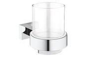 Badrumstillbehör - Grohe Essentials Cube Krystalglas med holder krom - 40755001