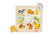 Pusselspel - Goki Wooden Jigsaw Puzzle Who Eats What? Trä - 56880