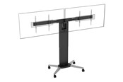 Väggfäste, AV-Möbel - Vision VFM-F50T cart - motorised - for 2 flat panels - matte black - Max 80 kg - recommended for 86" - VFM-F50T/D
