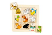 Pusselspel - Goki Wooden Jigsaw Puzzle Who Lives Where? Trä - 56881