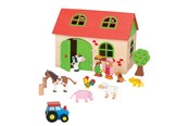 Träleksaker - Goki Wooden Farmhouse 13pcs. - 58497