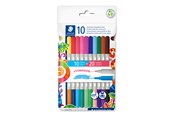 Skriv- och ritverktyg - Staedtler Fibre tip pen 2tips twin color 10pc - 3280 C10