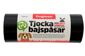 Hundar - Dogman Tjocka Bajspåsar med Knythandtag Svart (50-pack) - 738835