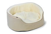 Hundar - Dogman Pet Bed Sherpa High Rim Beige Small 50x43x21cm - 805081
