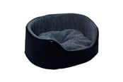 Hundar - Dogman Pet Bed Sherpa High Rim Black Medium 60x48x23cm - 805088
