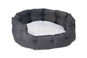 Hundar - Dogman Pet Bed Classy Memory Foam Oval Grey Medium 64x60x30cm - 805665