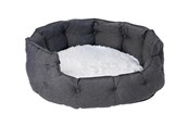 Hundar - Dogman Pet Bed Classy Memory Foam Oval Grey Large 74x70x32cm - 805666