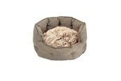 Hundar - Dogman Pet Bed Classy Memory Foam Oval Beige Large 74x70x32cm - 805670