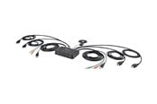 KVM switch - StarTech.com 2-Port Dual-Monitor HDMI Cable KVM Switch 4K 60Hz Compact KVM with 5ft/1.5m USB-A/HDMI/Audio Integrated Cables Bus Powered - C2-DH46-UA2-CBL-KVM