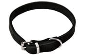 Hundar - Dogman Halsband läder 16mmx40cm svart - 122740