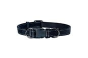 Hundar - Dogman Nylon Hundhalsband Iris Svart Medium 15mmx35-50cm - 123001