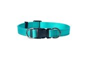 Hundar - Dogman Nylon Hundhalsband Iris Turkos Medium 15mmx35-50cm - 123013