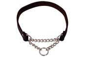 Hundar - Dogman Läderhalsband för hundar med korrektionskedja 18mmx55cm - 161455