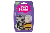 Katter - Dogman Cat Toy Plush Covered Ball 4cm (4-Pack Assorted) - 331209