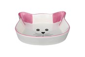Katter - Trixie Ceramic Bowl cat face 0.25 l/12 cm assorted colours - TX24494