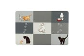 Katter - Trixie Place Mat Patchwork Cat 44 × 28 cm grey - TX24579