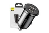 Mobile - Adapters & Chargers - Baseus Grain Pro Car Charger 2x USB 4.8A (black) - CCALLP-01