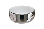 Katter - Trixie Ceramic Bowl cat 0.3 l/ø 11 cm silver/white - TX24799