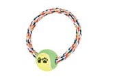 Hundar - Trixie Rope Ring with Tennis Ball 6.4cm assorted colours - TX3266