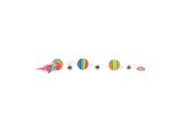 Katter - Trixie Rainbow Balls on an Elastic Band ø 3.5 × 80 cm - TX4133