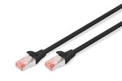 Nätverkskabel - DIGITUS CAT 6 S-FTP Patch Cord - 3m - Svart - 3m - DK-1644-030/BL