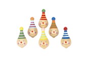 Träleksaker - Small Foot - Wooden Spinning Top Clown 6pcs. - 6138