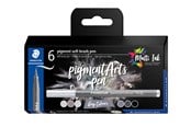 Skriv- och ritverktyg - Staedtler Pigment soft brush 372 "Grey colours" 6pcs. Cardboard box - 372 C6