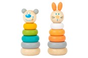 Babyleksaker - Small Foot - Wooden Stacking Tower Animal Pastel - 11714