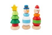 Babyleksaker - Small Foot Wooden Stacking Tower Christmas Figure 1 pcs. (Assorted) - 11466