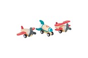 Leksaksbil - Small Foot - Wooden Pull-back Planes Set of 3 - 11884