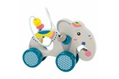 Babyleksaker - Small Foot - Wooden Push Figure Elephant with Moto - 11088