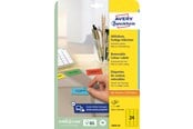 Papper, Fotopapper & Etiketter - Avery Färgade etiketter, 63,5 x 33,9 mm, 480 Etiketter, Gul - L6035-20