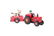 Rollek - Small Foot - Wooden Tractor with Trailer Red and Trailer Red and Play Figures 4dlg. - 10316