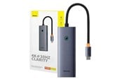 USB Hub - Baseus 5-in-1 Hub UltraJoy Series USB-C to HDMI4K@30Hz+3xUSB 3.0+1xPD (grey) USB Hub - USB 3.0 - 5 porte - Grey - B00052801811-00