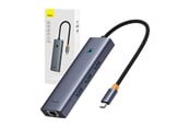 USB Hub - Baseus 4-i-1-hub UltraJoy USB-C do 3x USB 3.0 + RJ45 (space grey) USB Hub - USB 3.0 - 4 porte - Grey - B0005280A813-00