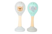 Babyleksaker - Small Foot - Wooden Baby Rattle Maracas Animal Set of 2 - 11886