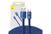 USB-kabel - Baseus Crystal Shine cable USB to USB-C 100W 2m (blue) - CAJY000503